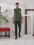 Men's Green Cotton Blend Twill Nehru Jacket